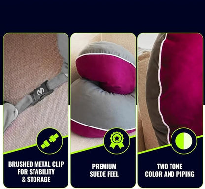 Legendary Gaming Pillow | Ergonomic Arm Rest Pillow for Long Gaming Sessions | Gaming Lap Pillow Provides Wrist & Elbow Support | Suede Gamer Pillow Comes with a Washable Cover, (Purple/Grey)