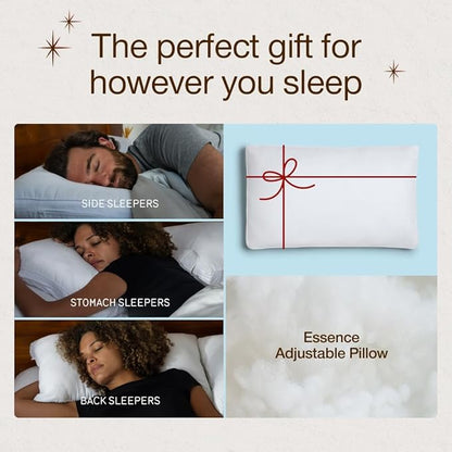 Coop Home Goods Essence Down Alternative Pillow Set of 2, Queen Size, Best Pillows for Sleeping, Adjustable Alternative to Down Pillows, Luxury Hotel Pillow for Back, Stomach or Side Sleepers