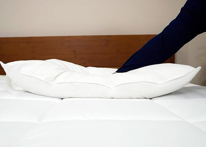White Duck Down & Feather Pillow -2 Pack Pillows with Soft-Medium Support for Side & Back Sleepers Standard Size