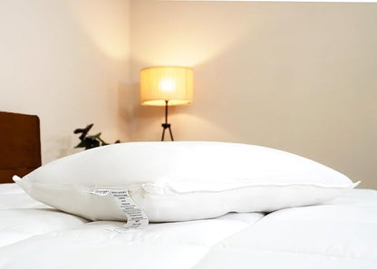 White Duck Down & Feather Pillow -2 Pack Pillows with Soft-Medium Support for Side & Back Sleepers Standard Size