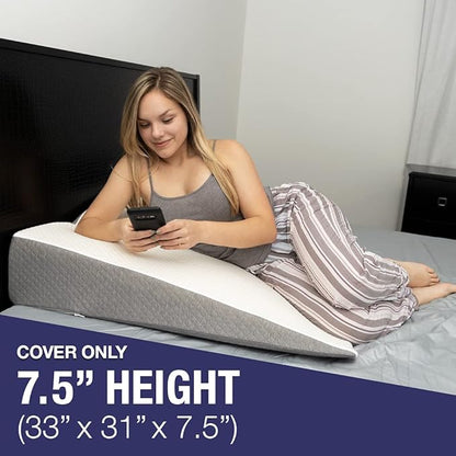 Kölbs Wedge Pillow Cover | Chic Jacquard Cover Bed Wedge Pillow Case | Wedge Pillow Case Cover ONLY, 33" x 31" x 7.5", Additional Multiple Size Options…