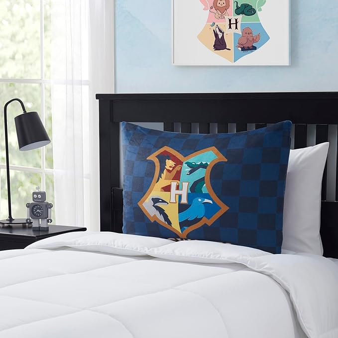Northwest Harry Potter Hogwarts Bed Pillow - Cloud-Like Filled Bed Pillow for Sleeping with Removable Cover - 20" x 30" Full Size Pillow for Kids with Popular Characters