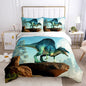 Men Duvet Cover Set Boys Queen Size Dinosaur Comforter Cover Bedding Set 3D Microfiber 1 Piece Duvet Cover with Zipper Closure 2 Pieces Pillow Shames No Comforter (Dino13, Full/Queen)