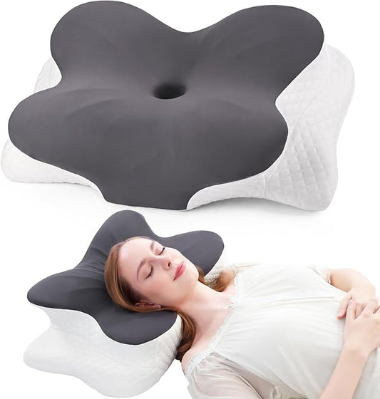 Cervical Pillow for Neck Pain Relief, Contour Memory Foam Pillows, Adjustable Orthopedic Pillow with Cooling Case for Side, Back, Stomach Sleepers, Ergonomic Neck and Shoulder Support