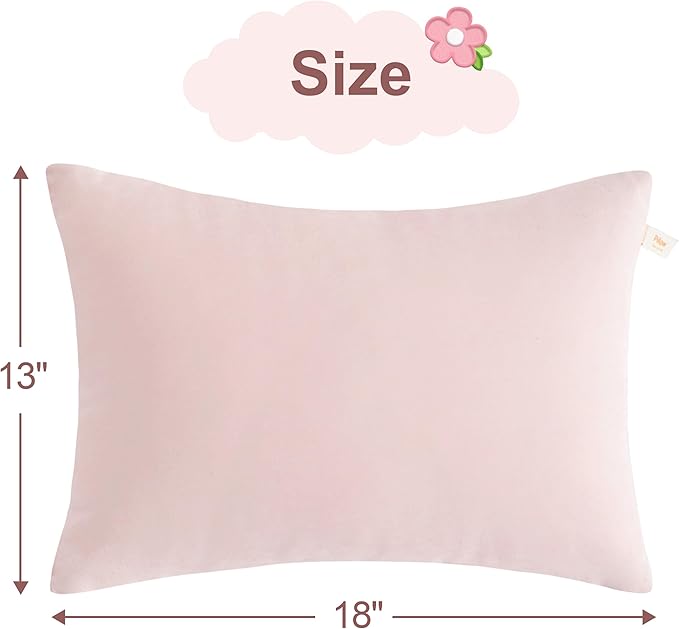 BEDSUM 2 Pack Pillows, 13"x18" Microfiber Pillow for Travel, Pets, Soft and Machine Washable Small Pillows for Neck, Wrist, and Knee Comfort, Pink
