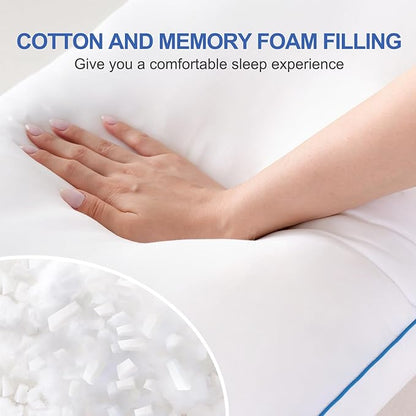 YZ HOME Memory Foam Body Pillow Insert - Full Body Pillow for Adults - Soft Large Long Bed Pillow for Side Sleeper (White, 20 Inchx54 Inch)