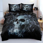 Twin Size 3D Skull Duvet Cover Halloween Bed Set Spooky Bedding Sets for Boys Horror Gothic Bedroom Decor