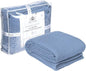 HILLFAIR 100% Combed Cotton Blanket– King Size Bed Blankets– Warm Soft All Season Breathable Lightweight Summer Blankets– Waffle Weave Home Decor Bed Blanket- Blue King Bed Cotton Blankets/Bedcovers