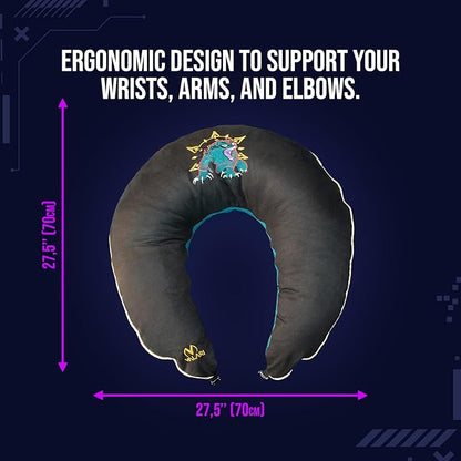 Legendary Gaming Pillow | Ergonomic Arm Rest Pillow for Long Gaming Sessions | Gaming Lap Pillow Provides Wrist & Elbow Support | Suede Gamer Pillow Comes with a Washable Cover, (Fenrir)
