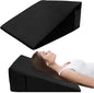 Memory Foam Bed Wedge Pillow (10"x24"x24") - Acid Reflux & Back Pain Relief, Anti-Snoring Incline Design, Removable Washable Cover for Sleep & Post-Surgery Support