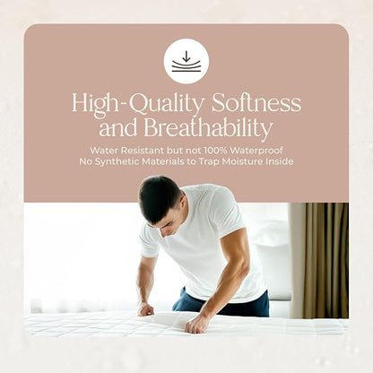 Cotton Mattress Pad - Luxury Quilted Mattress Topper Protector Plush & Breathable Machine Washable Design - with Deep Pocket (Silver - Queen)