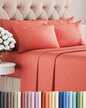 Cal King 6 Piece Sheet Set - Comfy Breathable & Cooling - Ultra-Soft Hotel Luxury Bedding Set with 8-16 Inch Deep Pockets - 1 Flat & 1 Fitted Sheet & 4 Pillowcases - Wrinkle Free & Easy Care - Coral