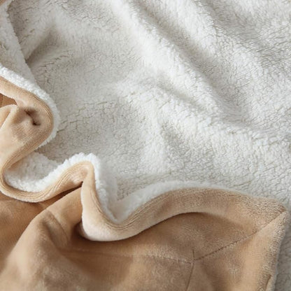 NANPIPER Bed Blanket Reversible Sherpa Flannel Blanket Super Soft Fuzzy Plush Fleece Microfiber (90"x90" Beige) Queen