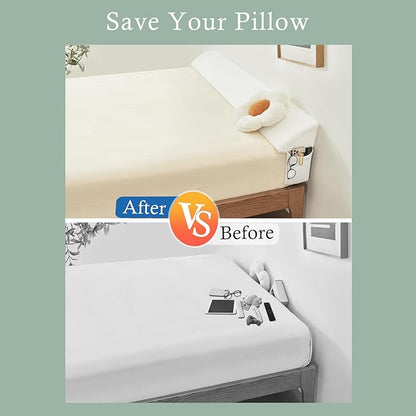 Bed Wedge Gap Filler Queen (60"x 8"x 6") Wedge Pillow for Headboard Gap 0-8" Mattress Gap Filler Pillow Fill The Gap Between Mattress and Wall with 2 Side Large Pockets, Bed Pillow Stopper