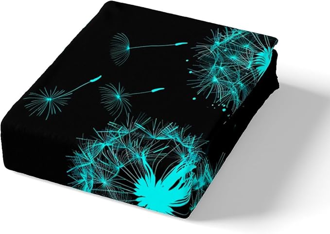 Castle Fairy Dandelion Duvet Cover Set Twin Size, Kids Boys Green Blue Glowing Plant Theme Comforter Cover Bedroom Decor, Natural Bohemian Style Microfiber Polyester Bedding Set with 1 Pillowcase