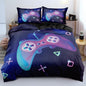 Full Size Gaming Bedding Collection - Duvet Cover Set & Pillowcases with Adorable Controller Pattern on Black, Ideal for Teen Gamers' Room Makeover (Modern Gaming Vibe)