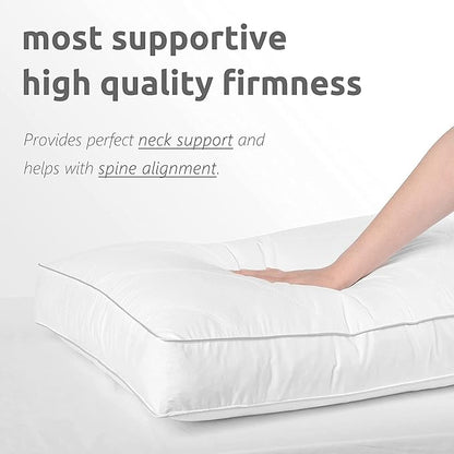 Dreamhood Medium Soft Standard Goose Feather Down Pillow for Side Sleepers, Made in USA, Breathable and Skin-Friendly Cotton Cover, 1 Pack, 18 x 26 Inches