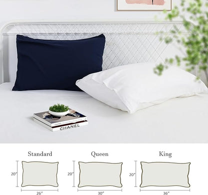 Avolare 2 Pack Pillowcases, Envelope Closure Cooling Pillow Case King Size, Breathable & Machine Washable Pillow Covers for Hot Sleepers, Night Sweats - Navy Blue (20"x36") Imported