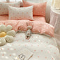 Blush Pink Duvet Cover Set Full Heart Bedding Set Cute Love Heart Bedding 3Pcs Girls Reversible White Pink Duvet Cover with Zip and 2 Pillowcases（No Comforter）