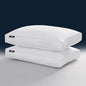 Serta Hotel Collection Pillows King Size Set of 2 White Goose Feather Down Fiber Gusseted 100% Cotton Pillow for Back, Stomach or Side Sleepers