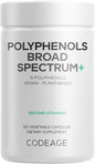 Codeage Polyphenols Broad Spectrum Supplement - Blend of 15 Berries, Fruits, and Botanical Extracts, Decaf Green Tea Leaf, Quercetin, Resveratrol, Pomegranate, Turmeric - Non-GMO - 120 Capsules