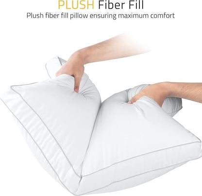 Utopia Bedding Bed Pillows for Sleeping King Size (White), Set of 4, Soft & Fluffy Pillow with Down Alternative Filling, Cooling, Hotel Quality, Gusseted Pillow for Back, Stomach or Side Sleepers
