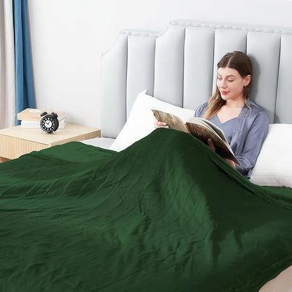 Electric Heated Blanket Queen Size 84"x 90",Dual Control Super Cozy Soft Warm with 5 Heat Levels &10 Hours Auto Off, Home Office Use & Machine Washable, Green