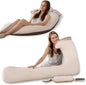 Long Body Pillow for Adults, Full Body Pillow with Mini Candy Pillow, Adjustable Height, Firm Support for Side Sleeping, Kids & Pregnancy, Soft & Breathable, Washable (55 Inch, Velvet Brown)