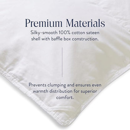 Brooklinen Ultra Warm Luxury Down Comforter, 100% Natural Canadian Duck Down Duvet Insert - 750 Fill Power, Baffle Box Construction, 100% Cotton Shell, Full/Queen Size Comforter