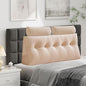 Velvet Triangular Headboard Wedge Pillow With Roll Pillow,Removable Cover Headboard Pillow Daybed Bunk Bed,Backrest Positioning Support Pillow Resting Reading Relaxing (Beige, Queen(59 * 20 * 8in))