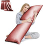 HUXMEYSON Body Pillow with Satin Pillowcase, Body Pillow for Adults, Removable Cover, Wine Red (20"x54")