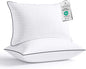 JOLLYVOGUE King Size Pillows Set of 2, Hotel Collection Bed Pillows for Side, Back, and Stomach Sleepers, Fluffy and Supportive, Down Alternative Microfiber Filled Pillows, 2 Pack