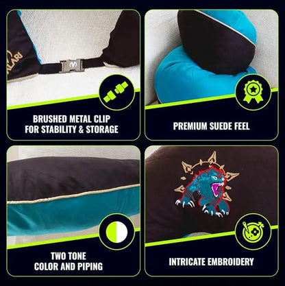 Legendary Gaming Pillow | Ergonomic Arm Rest Pillow for Long Gaming Sessions | Gaming Lap Pillow Provides Wrist & Elbow Support | Suede Gamer Pillow Comes with a Washable Cover, (Fenrir)