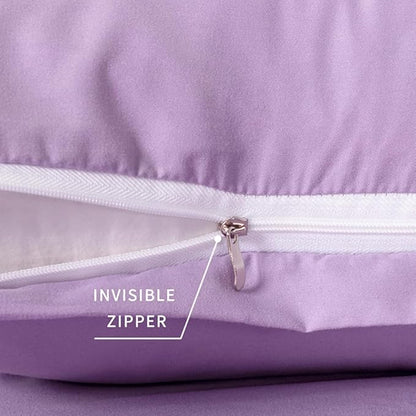 2 Pack Body Pillowcase 20 x 48 Inches Soft Comfortable Not Shrink Microfiber Body Pillow Cover, Purple Body Pillow Cover with Hidden Zipper Closure