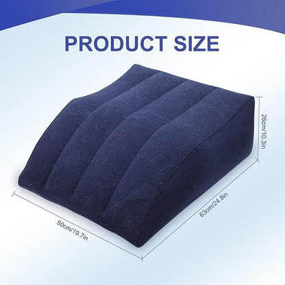 Inflatable Leg Pillow, Wedge Pillow for Sleeping, Portable Wedge Pillow, Improve Circulataion and Reduce Swelling, for Sleeping, Recovery, Pregnant (Dark Blue)