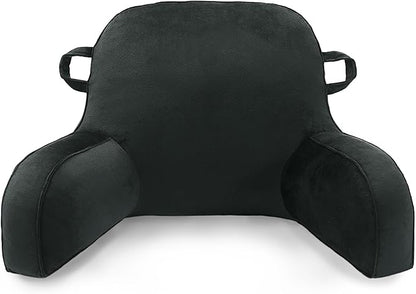LiveGo Reading Pillow for Kids, Velvet Back Support Cushion for Sitting Up in Bed Adults, Kids Cuddle Cushion with Arms & Backrest Support Pillow for Teen Boys Girls Reading Bed Rest