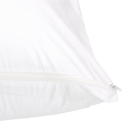 Amazon Basics Body Pillow Pillowcase with Zipper, 100% Cotton Hypoallergenic, Pillow Protector, White (55 x 21 Inches), Pillows Not Included