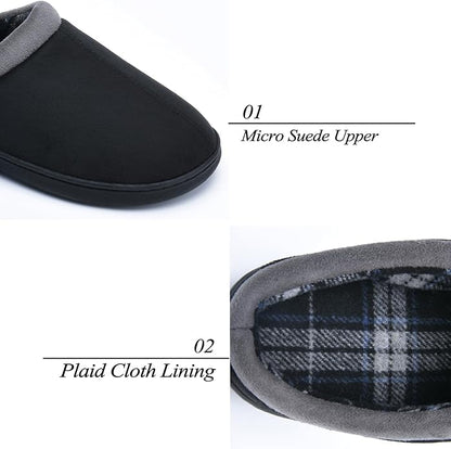 Memory Foam Mens Slippers Slip-On Comfy House Slippers for Men Indoor Outdoor Non-Slip Warm Winter Men’s Bedroom Slippers Size