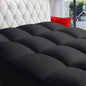 COONP California King Mattress Topper, Extra Thick Pillowtop, Cooling Plush Mattress Pad Cover Bed Topper Protector with 8-21 Inch Deep Pocket (Black, California King)