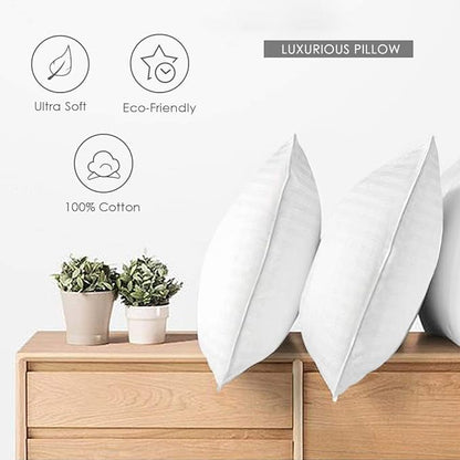 Bed Pillows for Sleeping Queen Size [Pack of 2] Hotel Quality Pillows Premium Plush Fiber, Breathable Cooling Cover Skin-Friendly