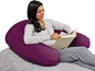 Yogibo Support Reading Pillow Unique U-Shaped Backrest with Arms, Cotton, Provides A Lift for Watching TV, Gaming, Working, Filled with Soft Micro-Beads, ,Purple