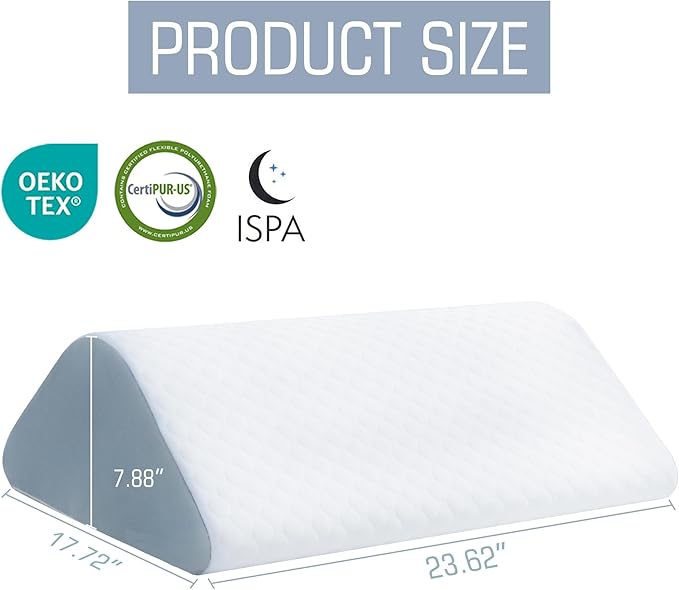 Knee Wedge Pillow Bed Wedge Pillow for Sleeping, Wedge Pillows for After Surgery Leg Pillow for Knee Pain Relief, Back Pain, Sciatica, Hip Support
