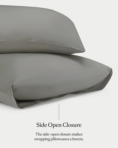 Cozy Earth King Pillowcases Set of 2 - Made of 100% Viscose from Bamboo, Ultra-Soft & Luxury, Woven from Naturally Breathable & Lightweight Fabric - Dove Grey