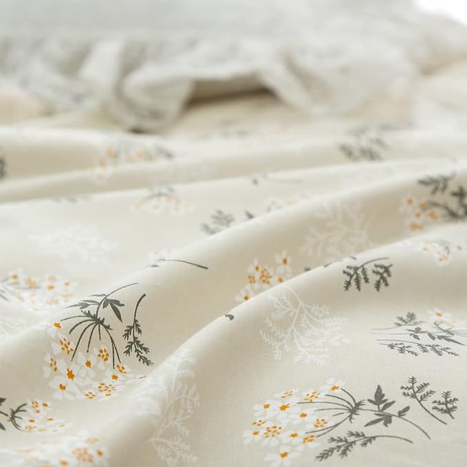 Floral Queen Duvet Cover Set - 100% Microfiber Chic Bedding for All Seasons, 3 Pieces With Zipper Closure (1 Cover, 2 Pillowcases)