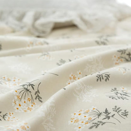 Floral Duvet Cover Set - Twin, 100% Soft Microfiber, 3 Pieces (Duvet Cover & 2 Pillowcases) with Zipper Closure