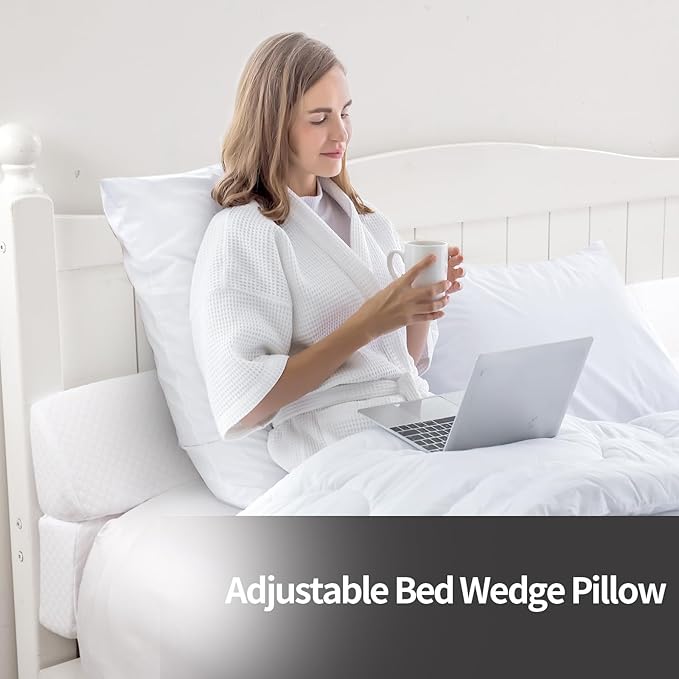 MABOZOO Pillow Wedge for Headboard Gap,White Bed Wedge Gap Filler King Size,Foldable Bed Wedge Pillow for Headboard,Foam Mattress Gap Filler,76"x6"x6"