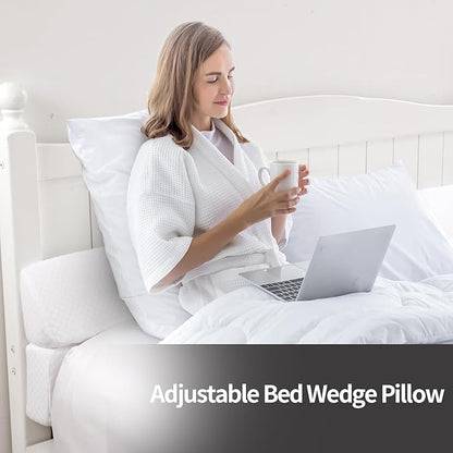 MABOZOO Pillow Wedge for Headboard Gap,White Bed Wedge Gap Filler Queen Size,Foldable Bed Wedge Pillow for Headboard, Foam Mattress Gap Filler,60"x6"x6"