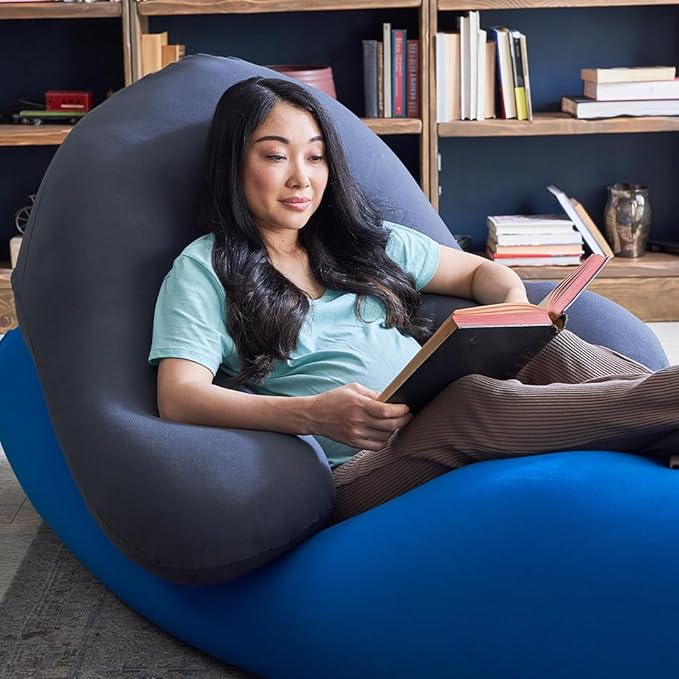 Yogibo Support Pro U Shaped Reading Back Support Lounge Pillow with Arm Rests for Adults, Soft Microbead Filling, Large-Sized with Elevated Chair Back, Turquoise