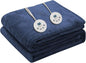 Wapaneus Heated Blanket Electric Queen Size 84"x90"-Dual Control with 10 Heat Levels 12 Timer Settings and 8 Hours Auto-Shut Off,Fast-Heating Electric Blanket,ETL Listed Machine Washable,Dark Blue