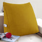 Cotton Linen Daybed Pillow Large Filled Triangular Soft Headboard Wedge Cushion Bed Backrest Positioning Support Reading Pillow for Adult Shoulder Lumbar Leg Bolster（Yellow, Small）